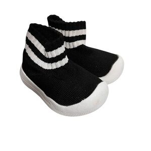 Black and White Toddler Knit Sock Sneakers Shoes